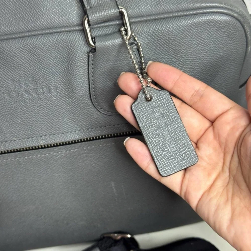 Coach Kennedy Briefcase Grey Saffiano Leather